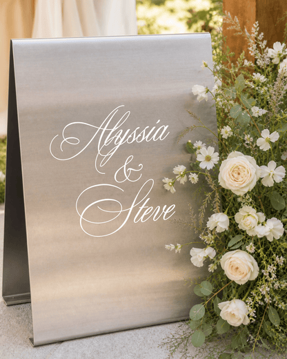 Metal A-Frame Wedding Sign