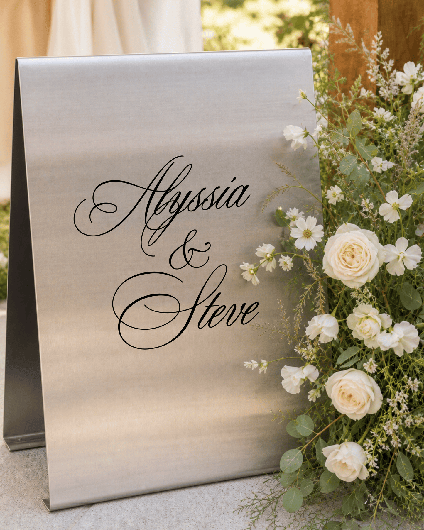 Metal A-Frame Wedding Sign