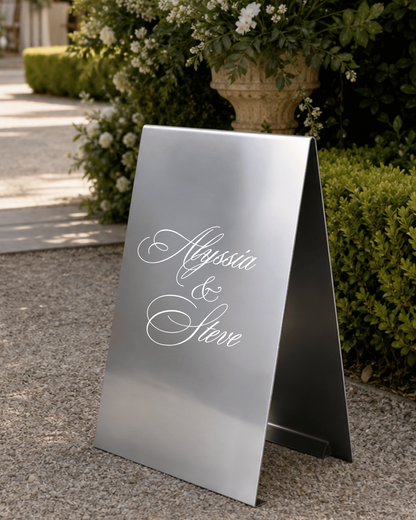 Metal A-Frame Wedding Sign