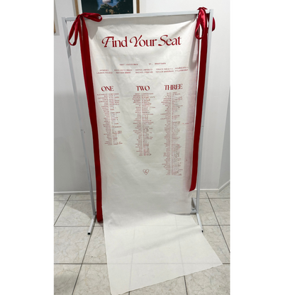 Fabric table seating charts - Linen signs, cotton