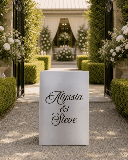 Metal A-Frame Wedding Sign