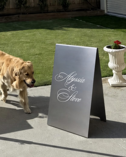 Metal A-Frame Wedding Sign