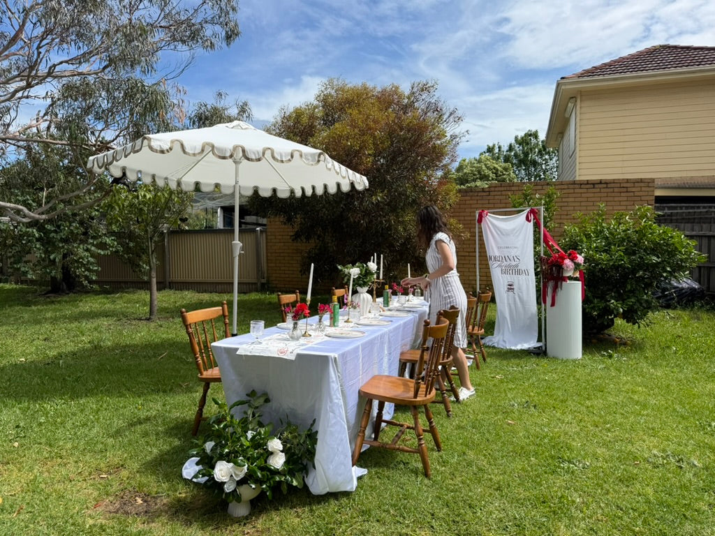 Scallop Umbrella Hire - Euro Inspired Umbrella (VIC Only)
