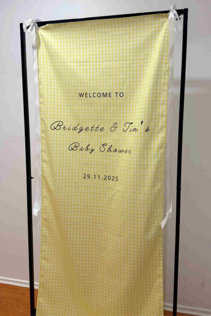 Gingham Fabric Welcome Sign
