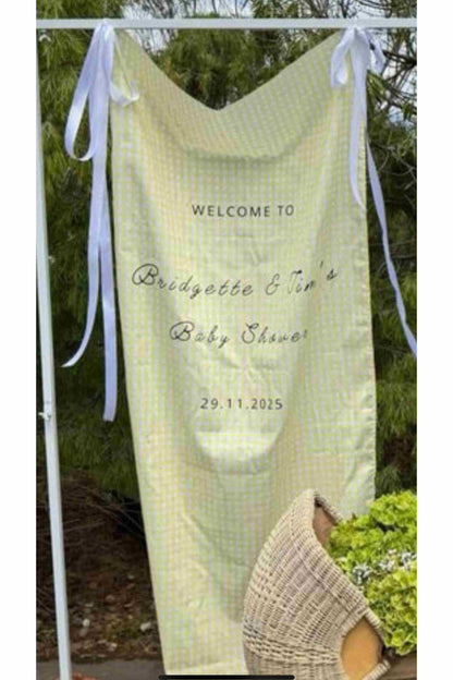 Gingham Fabric Welcome Sign