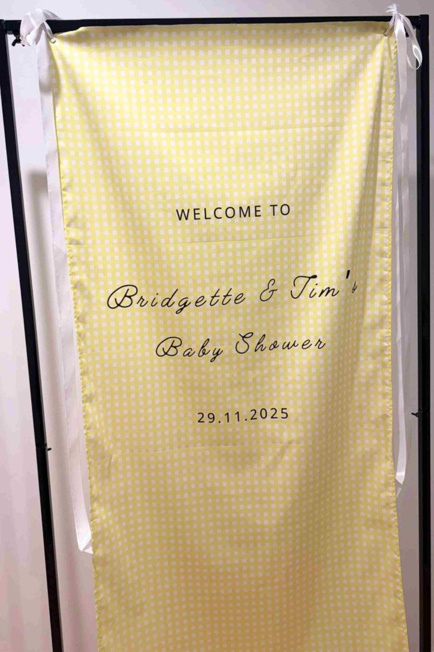 Gingham Fabric Welcome Sign