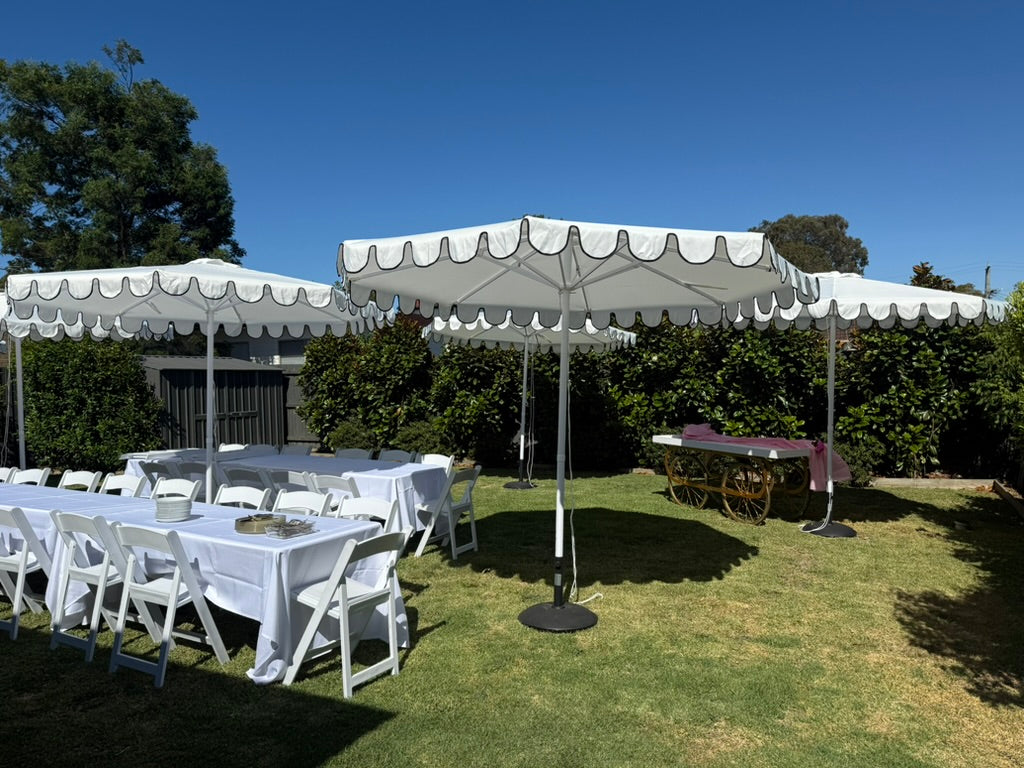 Scallop Umbrella Hire - Euro Inspired Umbrella (VIC Only)