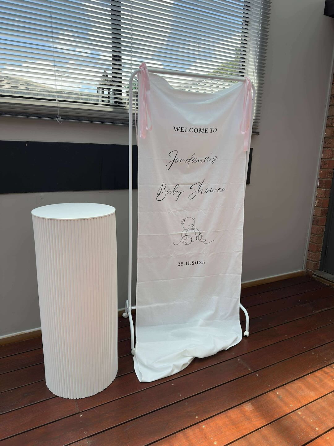 Bundle: Fabric Sign (Keep), Stand and 1 x Plinth (Hire) - VIC Customers Only