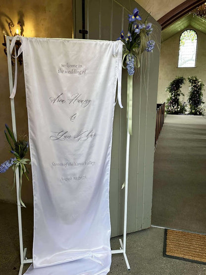 Satin Welcome Sign
