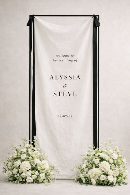Cotton-Linen Welcome Sign (Classic Serif)