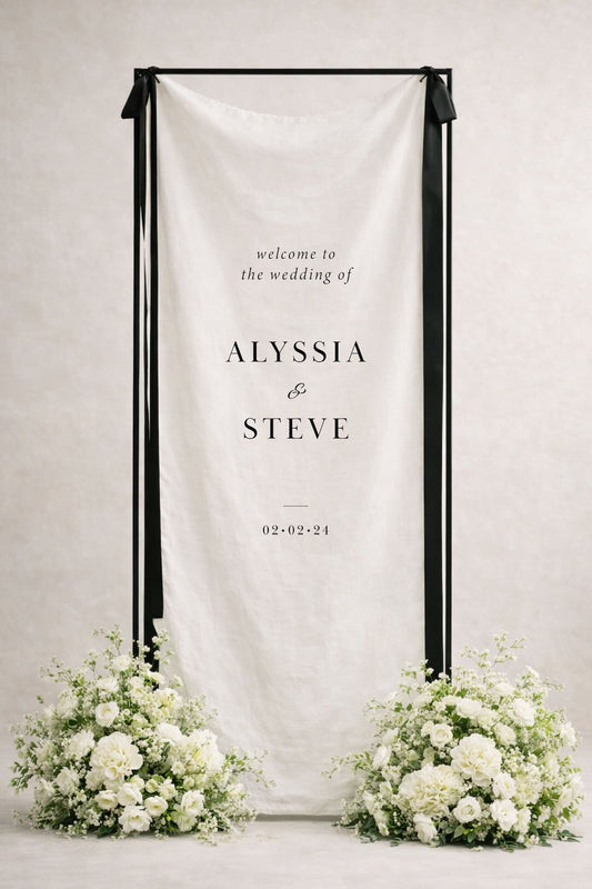 Cotton-Linen Welcome Sign (Classic Serif)