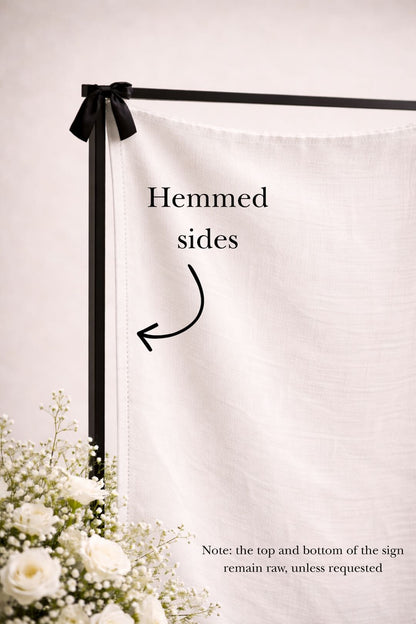 Cotton-Linen Welcome Sign (Swan Lake)
