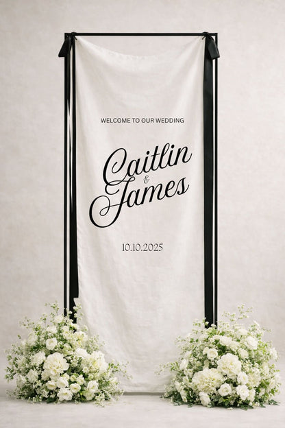 Cotton-Linen Welcome Sign (Signature Script)