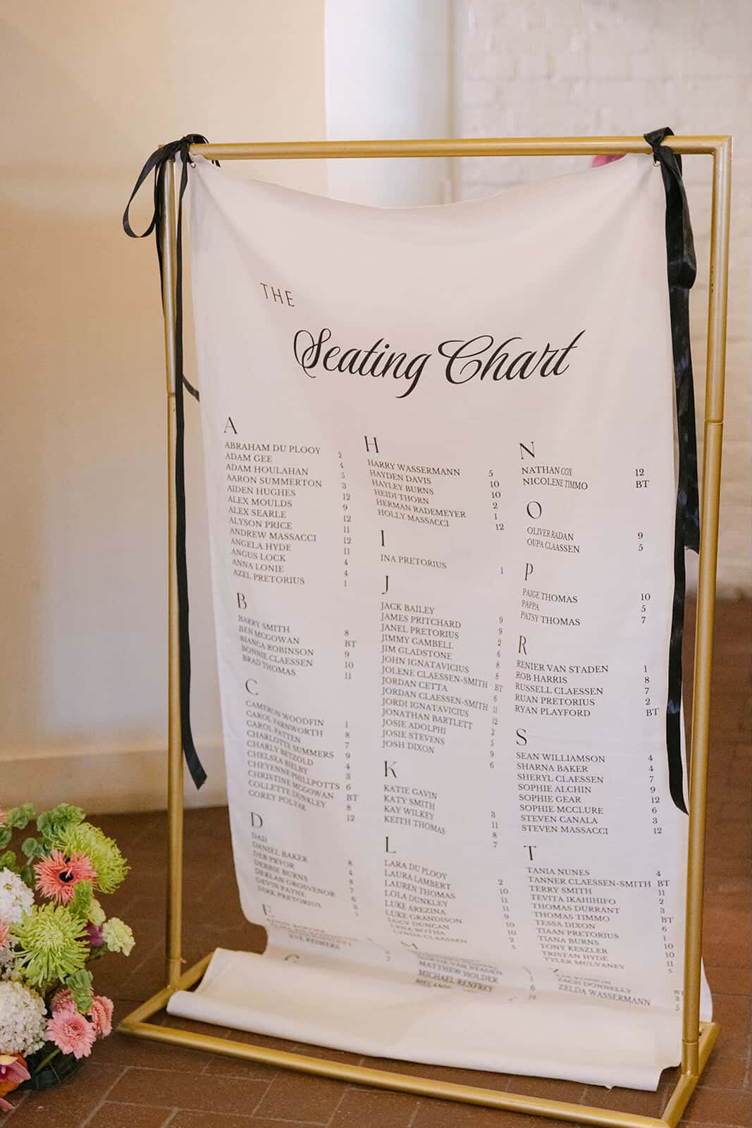I want a fabric seating chart