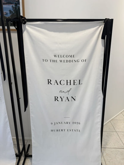 Cotton-Linen Welcome Sign (Classic Serif)