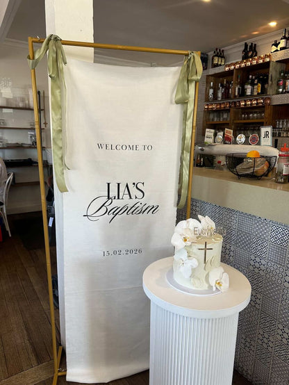 Cotton-Linen Welcome Sign (Swan Lake)