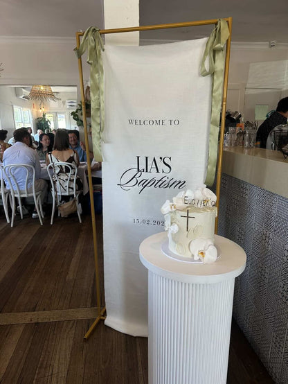 Cotton-Linen Welcome Sign (Swan Lake)