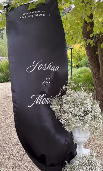 Satin Vertical Drape Statement (Classic Serif)
