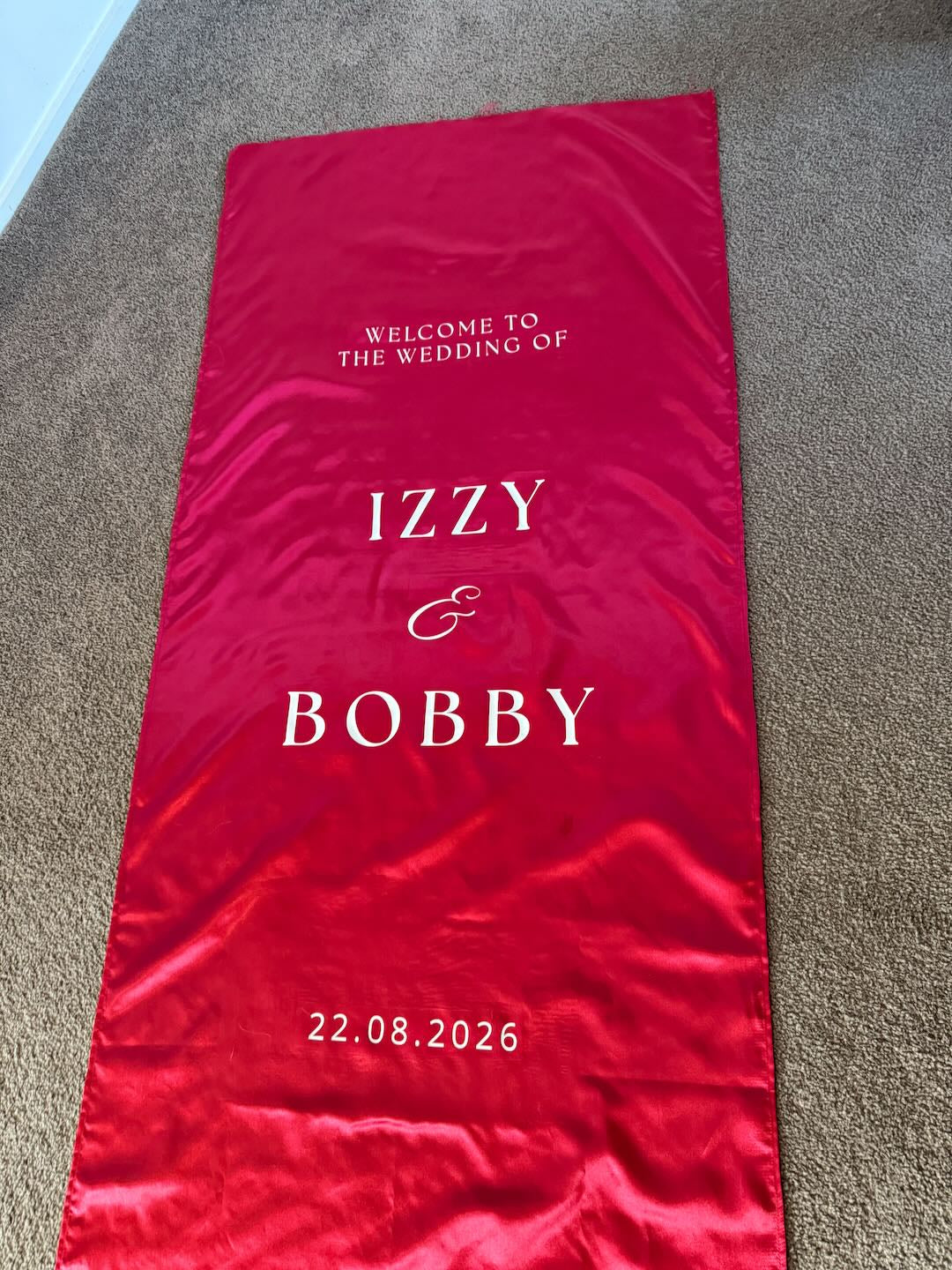 Satin Welcome Sign (Classic Serif)