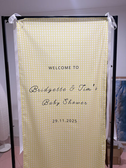 Gingham Cotton-Linen Welcome Sign