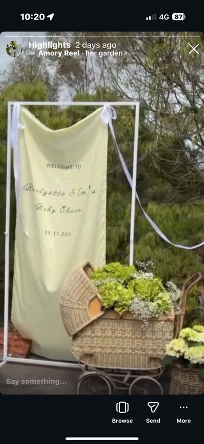 Gingham Cotton-Linen Welcome Sign