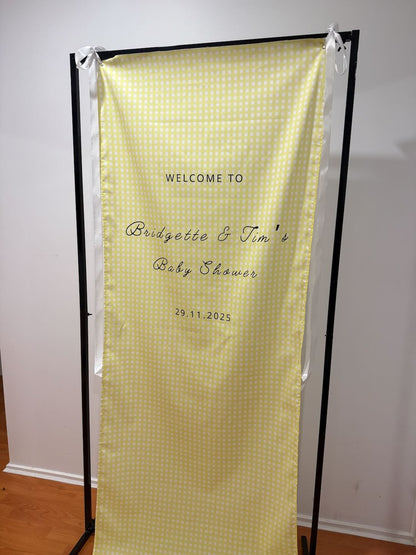 Gingham Cotton-Linen Welcome Sign