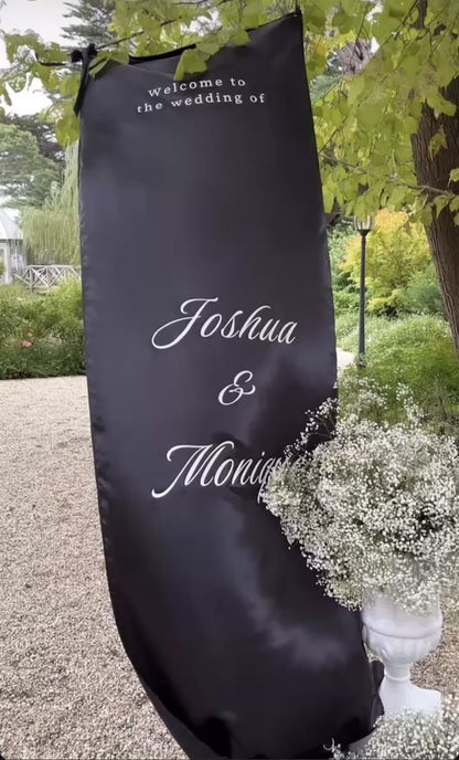 Satin Vertical Drape Statement (Classic Serif)